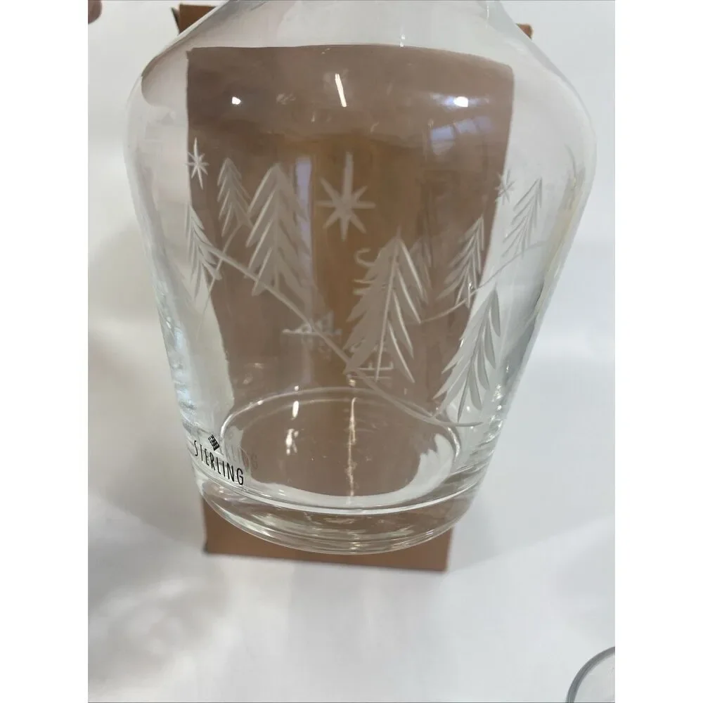 Sterling‎ Crystal Bedside Water Carafe & Glass Set Cut Glass Winter Night